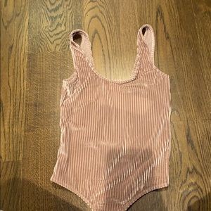 pink ribbed bodysuit